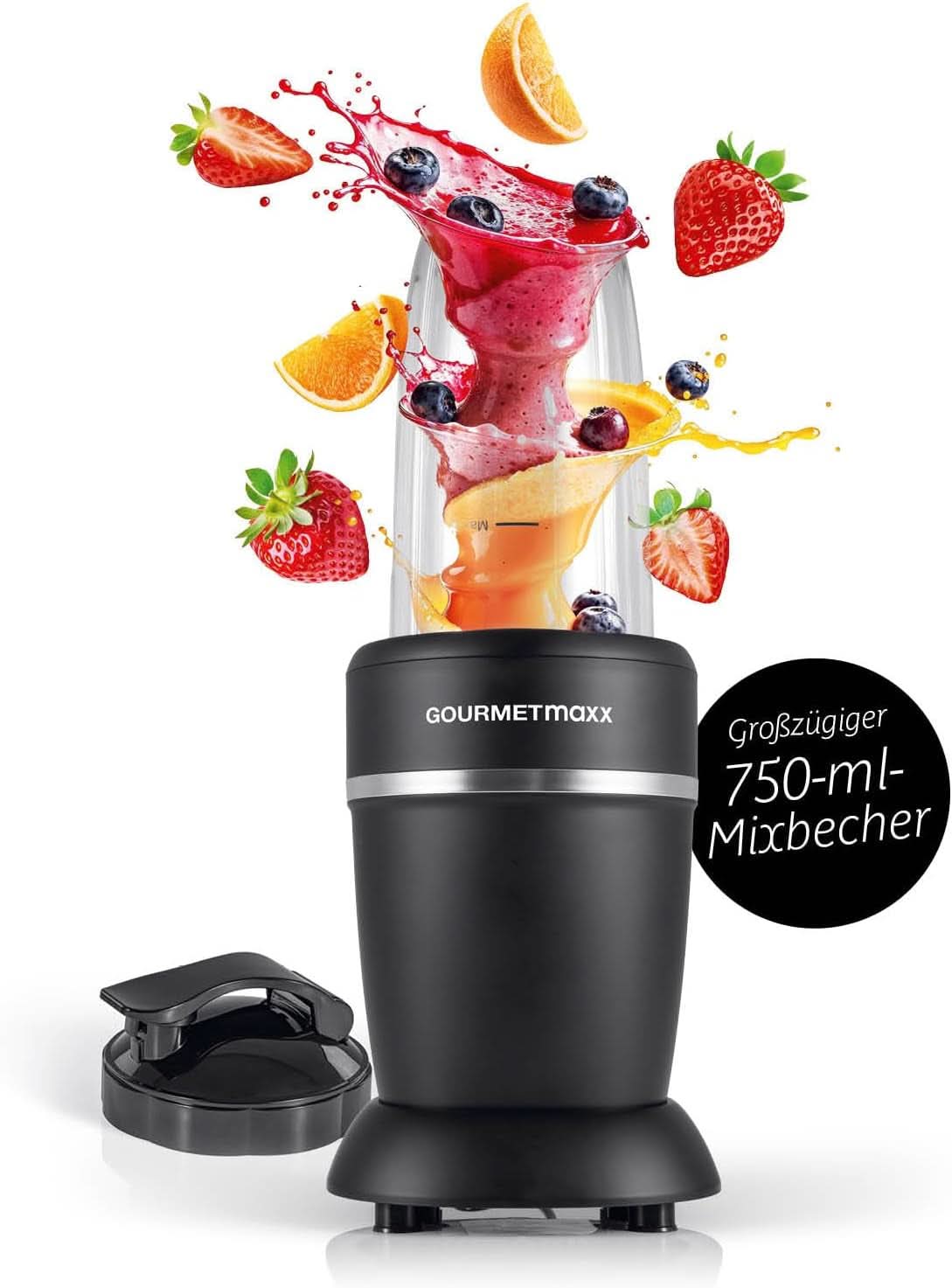 Gourmetmaxx Mr Magic Blender, Smoothie Maker med Xxl Naty Shop tilbehørspakke