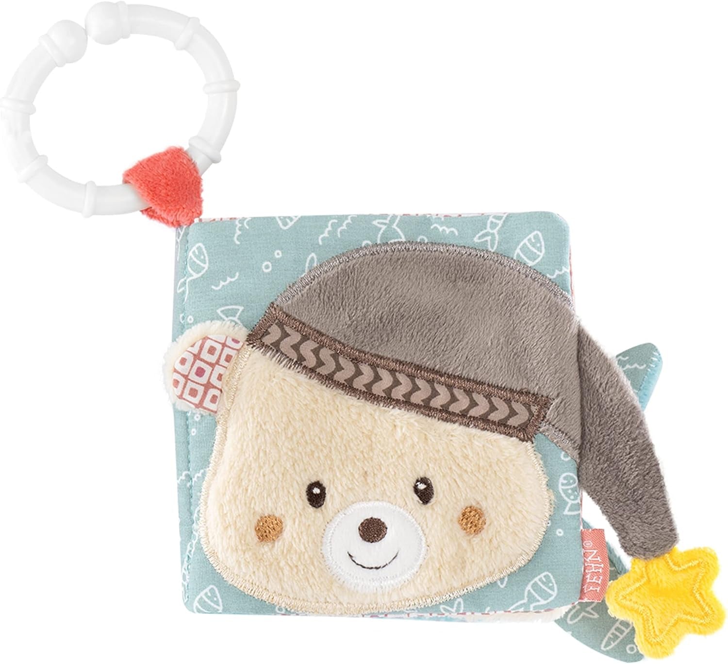 Fehn joacă mănușă safari - păpuși pentru degete jucărie pentru copii maimuță și elefant pentru apucat și făcut zgomote & carte cu imagini moi Bruno - carte tactilă pentru copii cu motive animale Jucarii Bebe Naty Shop