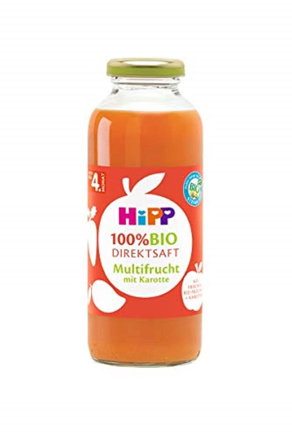Hipp 100% økologisk juice, multifrugt med gulerod, pakke med 6 (6 x 330 ml) Naty Shop 6 x 330 ml Multifrugt med gulerod
