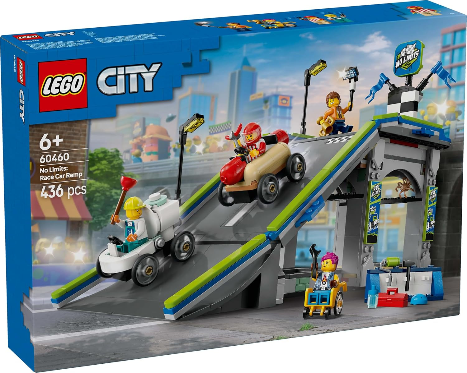 LEGO City No Limits: Sæbekasseløb med rampe - Byggelegetøj til drenge og piger fra 6 år - Sæt med 2 sæbekasser og 4 Racer-minifigurer - Gaveidé til børn 60460 Byggesæt Besuche den LEGO-Store
