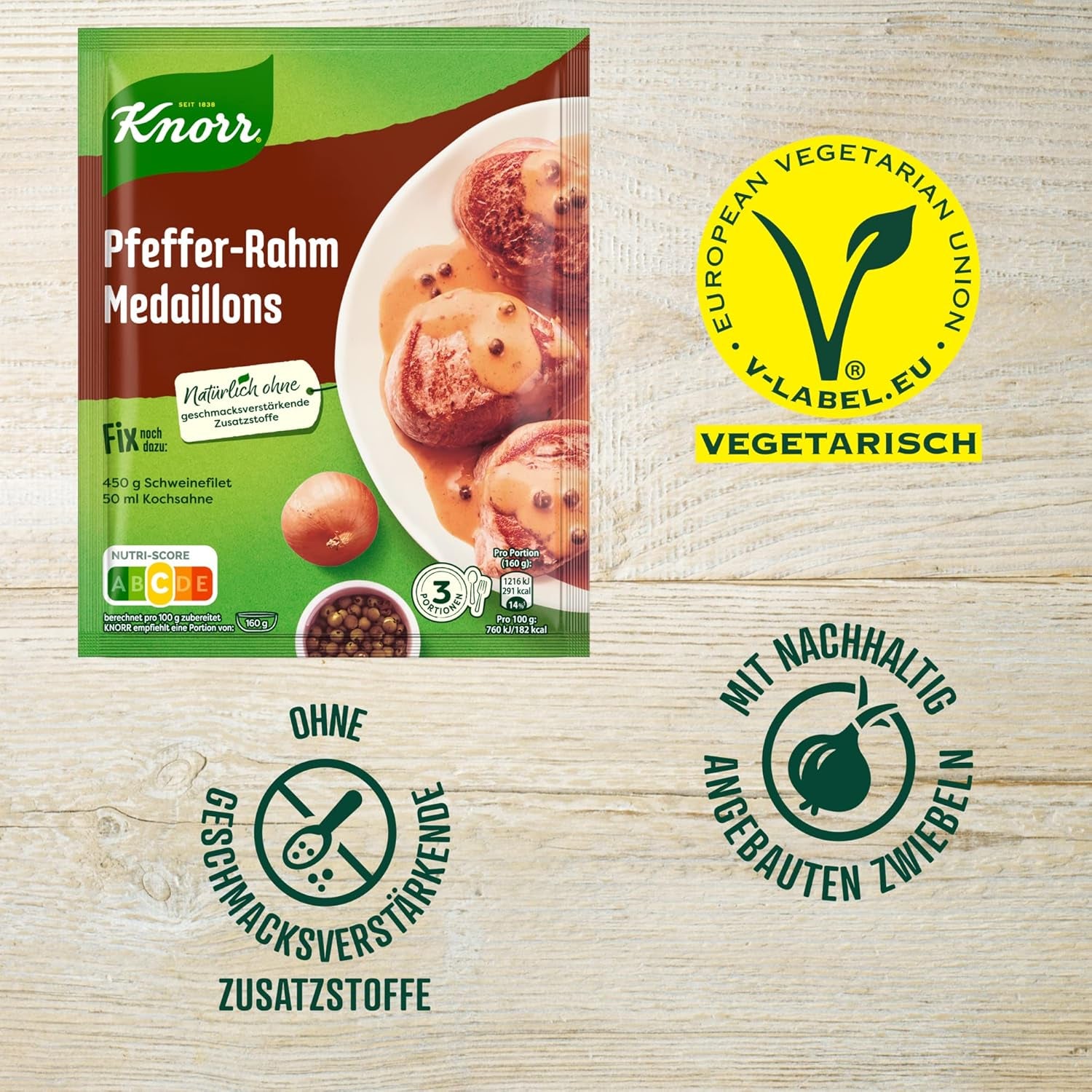 Knorr Fix Pfeffer-Rahm Medaillons 3 Portioner (1 x 35 g) | 35 g (1 pakke)
