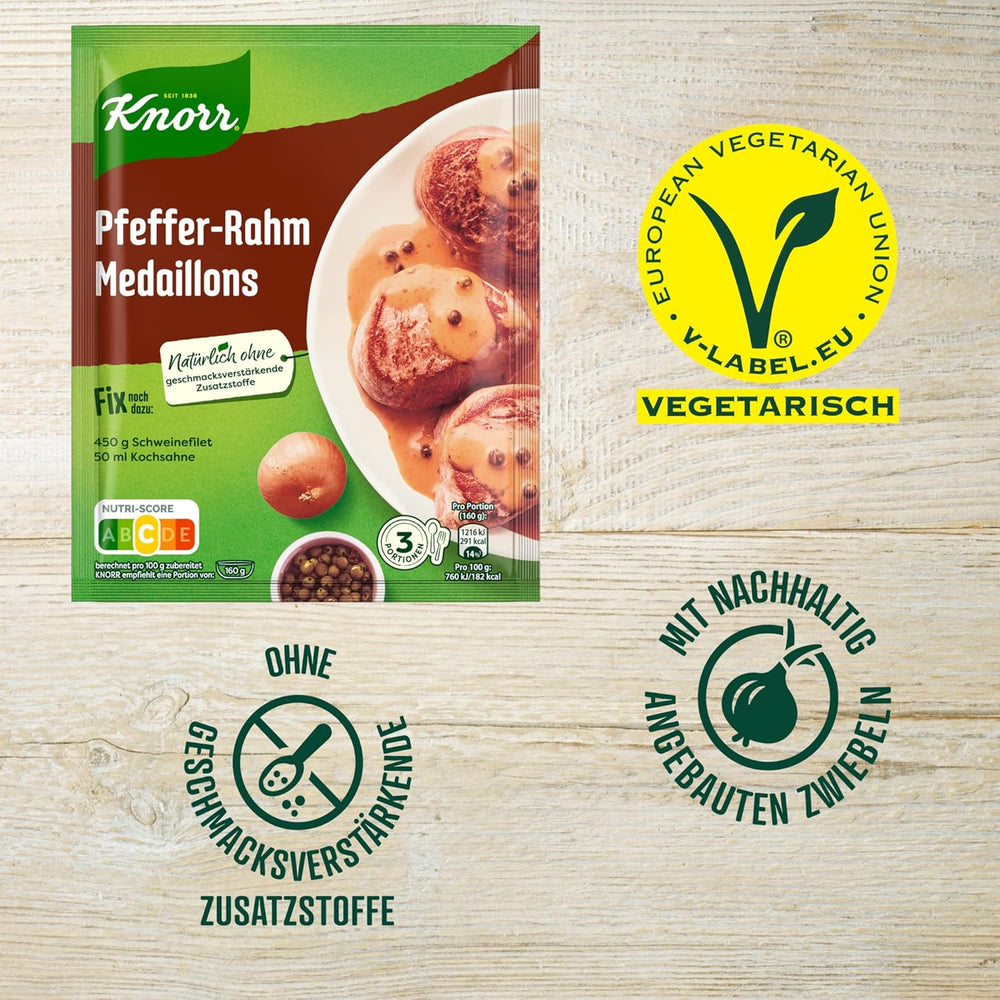 Knorr Fix Pfeffer-Rahm Medaillons 3 Portioner (1 x 35 g) | 35 g (1 pakke)