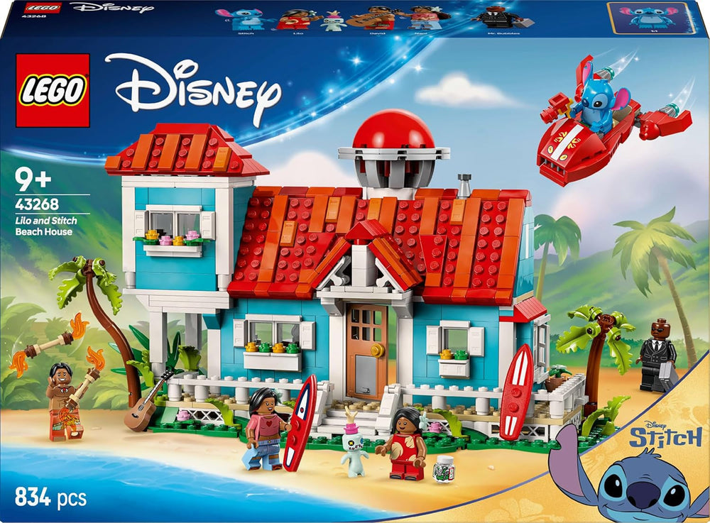 LEGO Ç€ Disney Beach House fra "Lilo and Stitch" - Bygbart legetøj med 6 rum, observatorium, rumskib og 5 minifigurer - fødselsdagsgave til piger og drenge 9+ og fans 43268 Besuche den LEGO-Store byggesæt