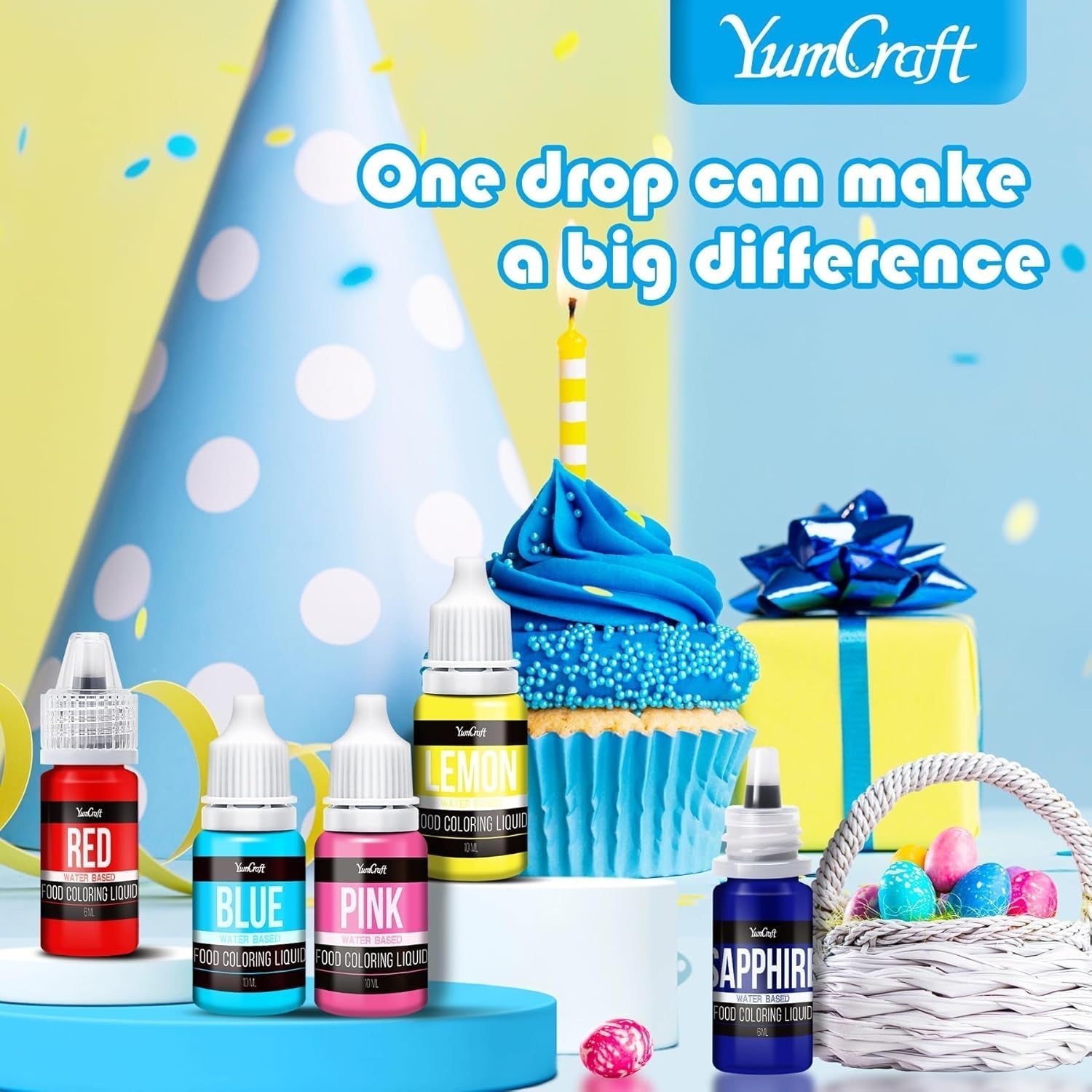 Madfarve - Højkoncentreret flydende madfarve til kager, bagning, påskeæg, drikkevarer - Sukkerfri madfarve til fondant, glasur, slim, kagedekoration (Red Velvet, 236ml)