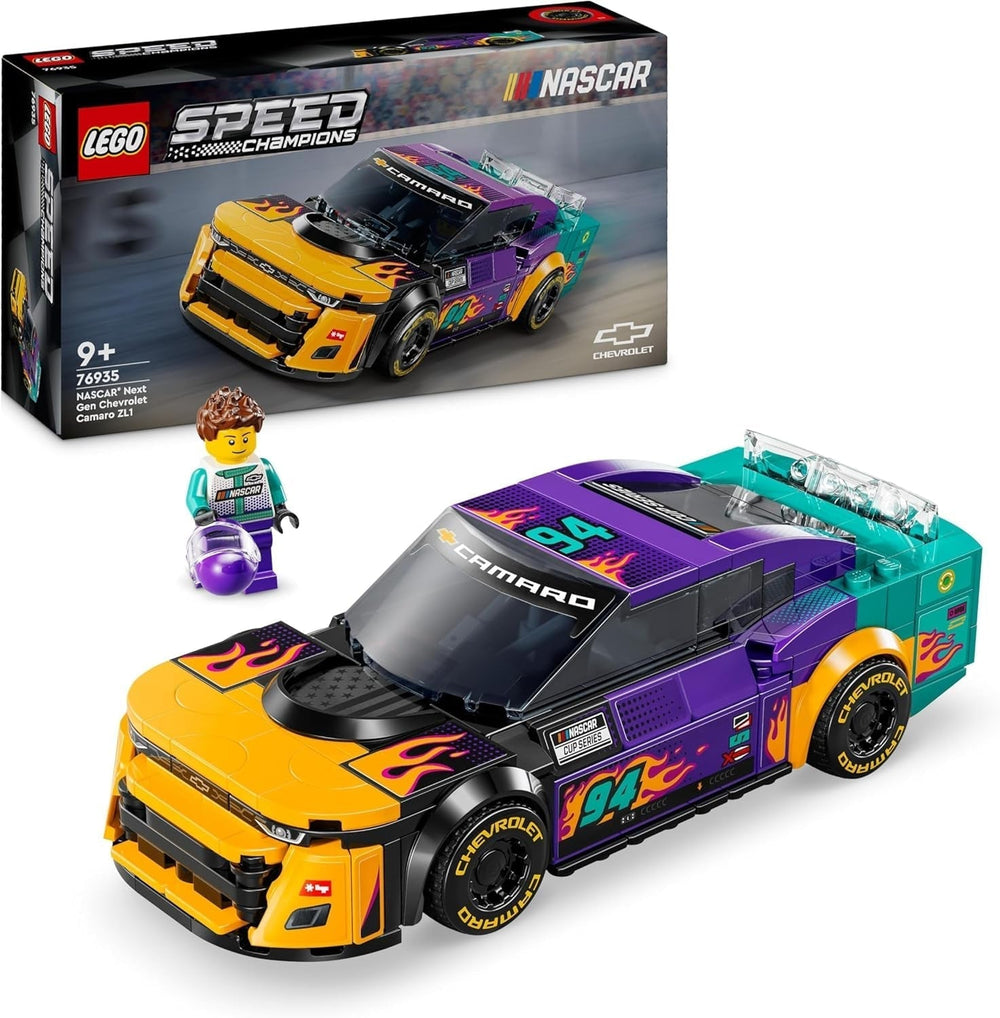 LEGO Speed ​​​​Champions NASCAR Next Gen Chevrolet Camaro ZL1 Legetøjsbil; Racerbil bygge- og legesæt; Gave til drenge og piger over 9 år 76935 Byggesæt Besuche den LEGO-Store Standardtitel