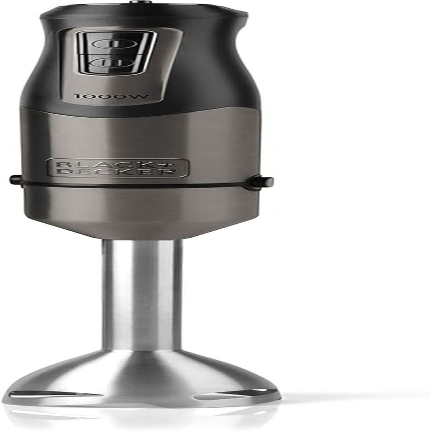 BLACK+DECKER Stand mixer | BXHBA1500E | 1500 Watt | 20 hastigheder | Turbo | Edelstahl | Spritzschutz | Inklusiv Pürieraufsatz, Schneebesen, Zerkleinerer og Messbecher Køkken Naty Shop Single 1 Zubehörteil 1000W