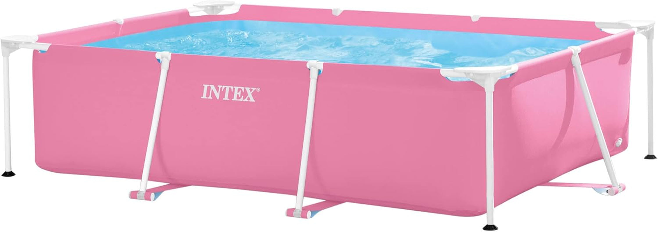 Intex 28266NP - Rektangulær overjordisk pool med ramme, 1662 L, stål og PVC, pink, 220x150x60 cm