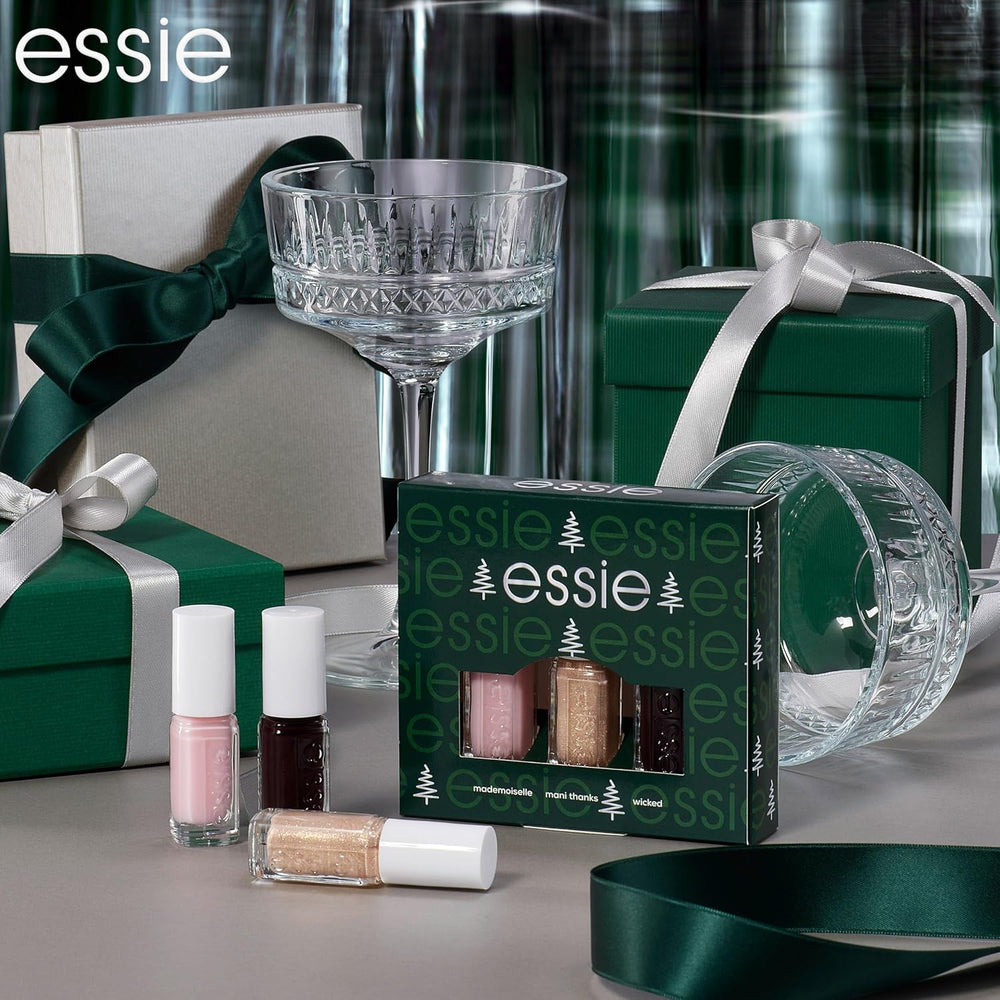 Kit Essie Mini Trio XMAS, no. 13 Mademoiselle + nr. 49 Wicky + nr. 570 Mani Tak, 3 x 15 ml