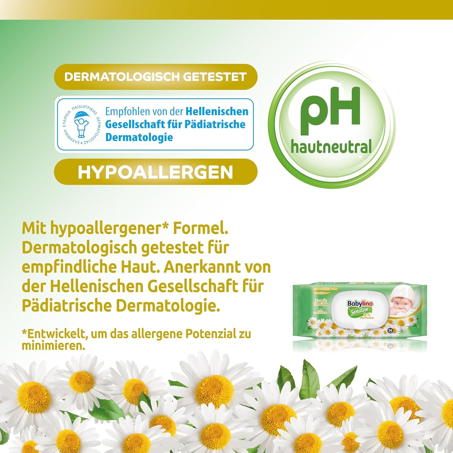Sensitive babyservietter, 0% duft, 98% naturlig formel, der genopretter hudens pH-balance, friskhedsforsegling, 54 servietter