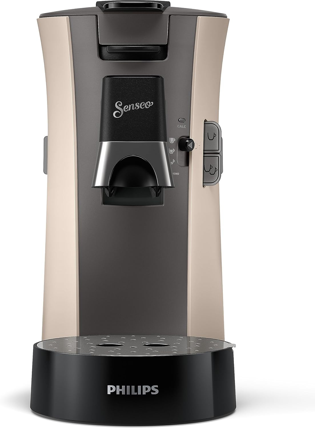 PHILIPS Senseo Select, Espressor cu capsule - Selecție a intensității cafelei Plus, Funcție Memo, Fabricat din plastic reciclat, 1450 wați, 0,9 l, Bej, (CSA240/30)