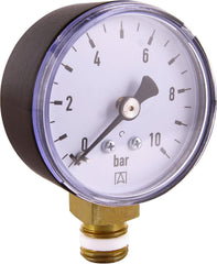 Manometru Cornat cu racord inferior de 1/4" - Negru - Potrivit pentru filtre de spălare inversă cu reductor de presiune - Plastic - Autoetanșare cu inel de etanșare din PTFE / Manometru / Aer comprimat / Manometru / DMMU14