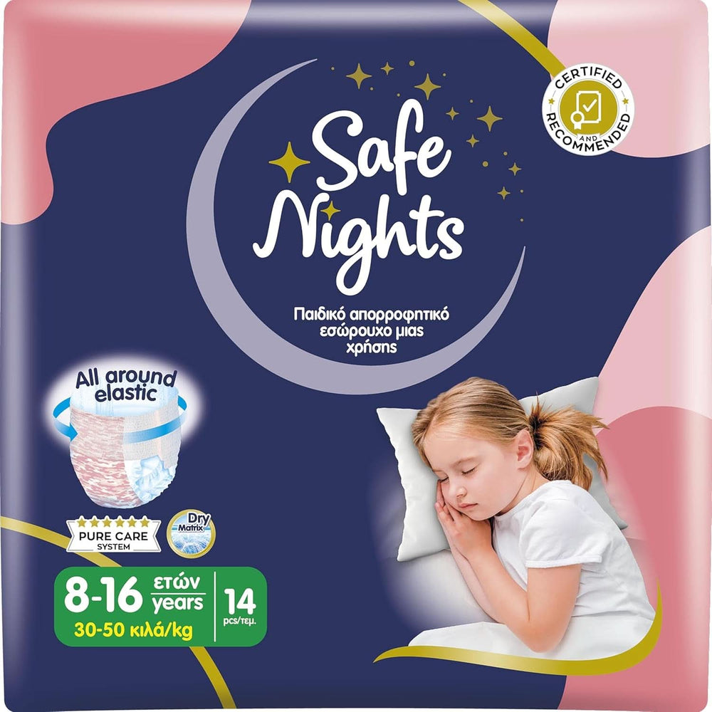 Safe Nights Boy, bleer til natten, forskellige størrelser Mother and Child Naty Shop Girls str. L (14 stk.)