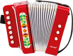 Janod - Acordeon Gioia - Instrument muzical pentru copii - Joc de rol și educație muzicală timpurie - Cu curea - De la 3 ani, J07654 Jucarii Bebe Naty Shop Titlu implicit
