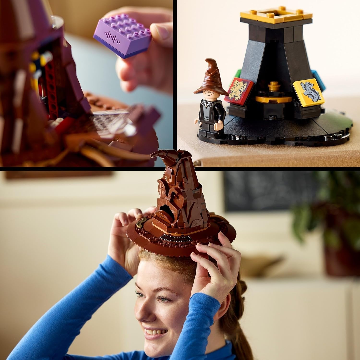 LEGO Harry Potter Talking Hat Hogwarts Model Voksen Film Gave Til Kvinder Mænd Mor Far Med 31 tilfældige lydkombinationer Sorterer dig ind i dit Hogwarts Hus 76429 Byggesæt Besuche den LEGO-Store