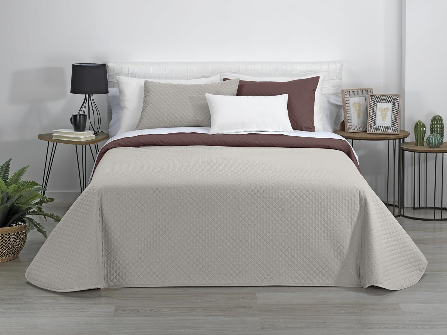 Estoralis | AVA | Vendbar Boutique Quilt | Til alle årstider | Farve - Beige/Brun | Til 120/135 cm seng. seng. (230 X 270 Cm. Ancho X Alto) | Quiltet quilt Quilts og quilts Naty Shop