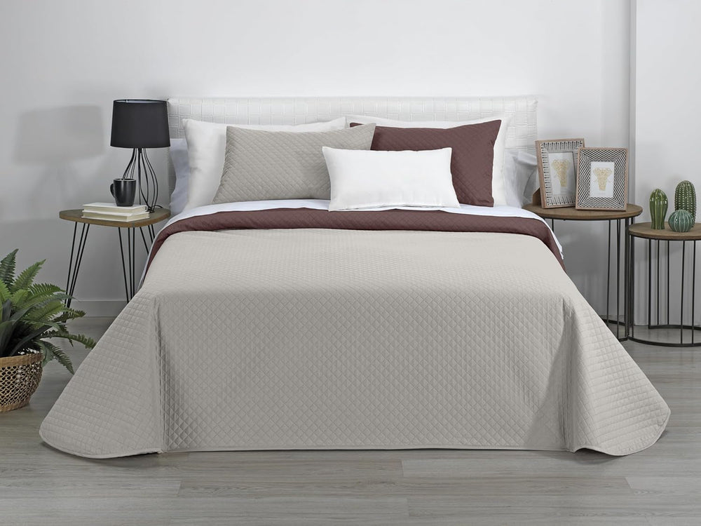 Estoralis | AVA | Vendbar Boutique Quilt | Til alle årstider | Farve - Beige/Brun | Til 120/135 cm seng. seng. (230 X 270 Cm. Ancho X Alto) | Quiltet quilt Quilts og quilts Naty Shop