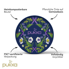 Set cadou ceai Pukka, cutie ceai organic Premium Selection „Wellness Von Früh Bis Spät”, matcha, curcuma, set ceai, idee cadou, 6 variante, 90 pliculețe de ceai