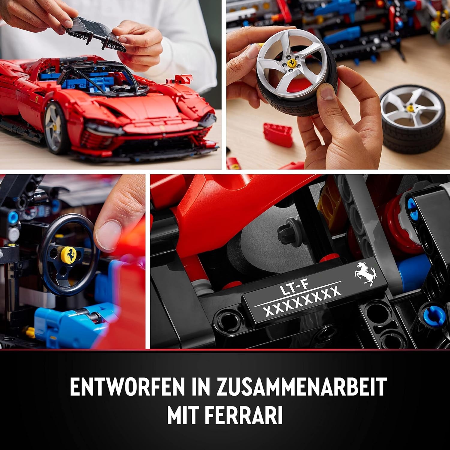 LEGO Technic Ferrari Daytona SP3 Model Kit 1:8 Skala, Rød Super Sports Car, Extended Car Model Samlerobjekt, Ultimate Car Concept 42143 Byggesæt Besuche den LEGO-Store