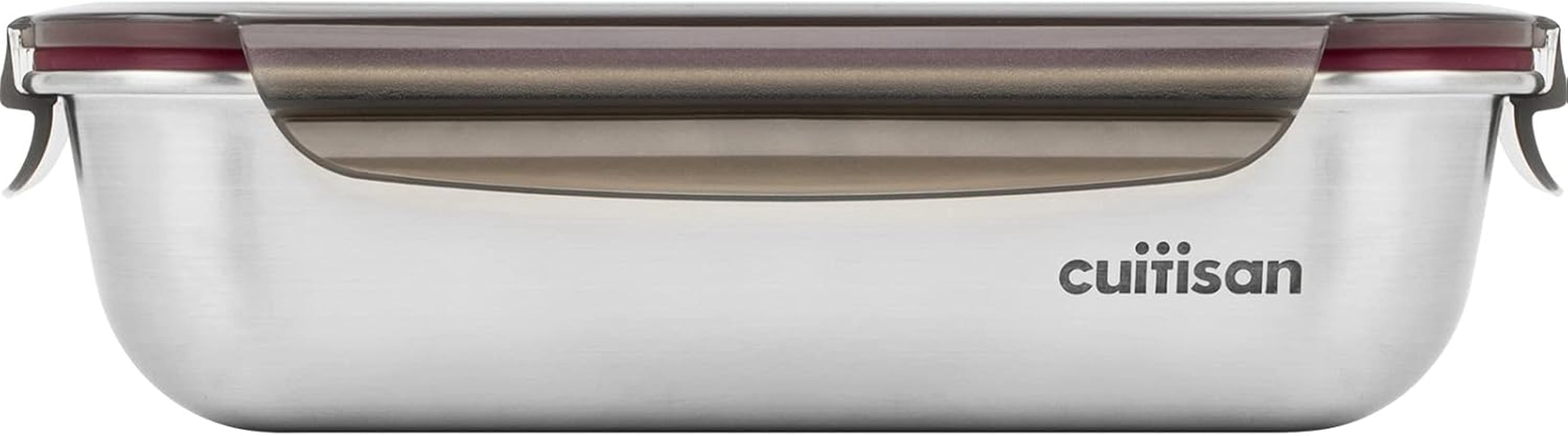 CANDL Cuitisan (Flora) borcan de depozitare a alimentelor din oțel inoxidabil cu capac cu clip, dreptunghiular, potrivit pentru cuptor cu microunde + cuptor, borcan de depozitare, EC7-SS10 2800ml Cutii depozitare alimente Naty Shop 25.9Cm X 19.5Cm X 7.1Cm / 1900Ml