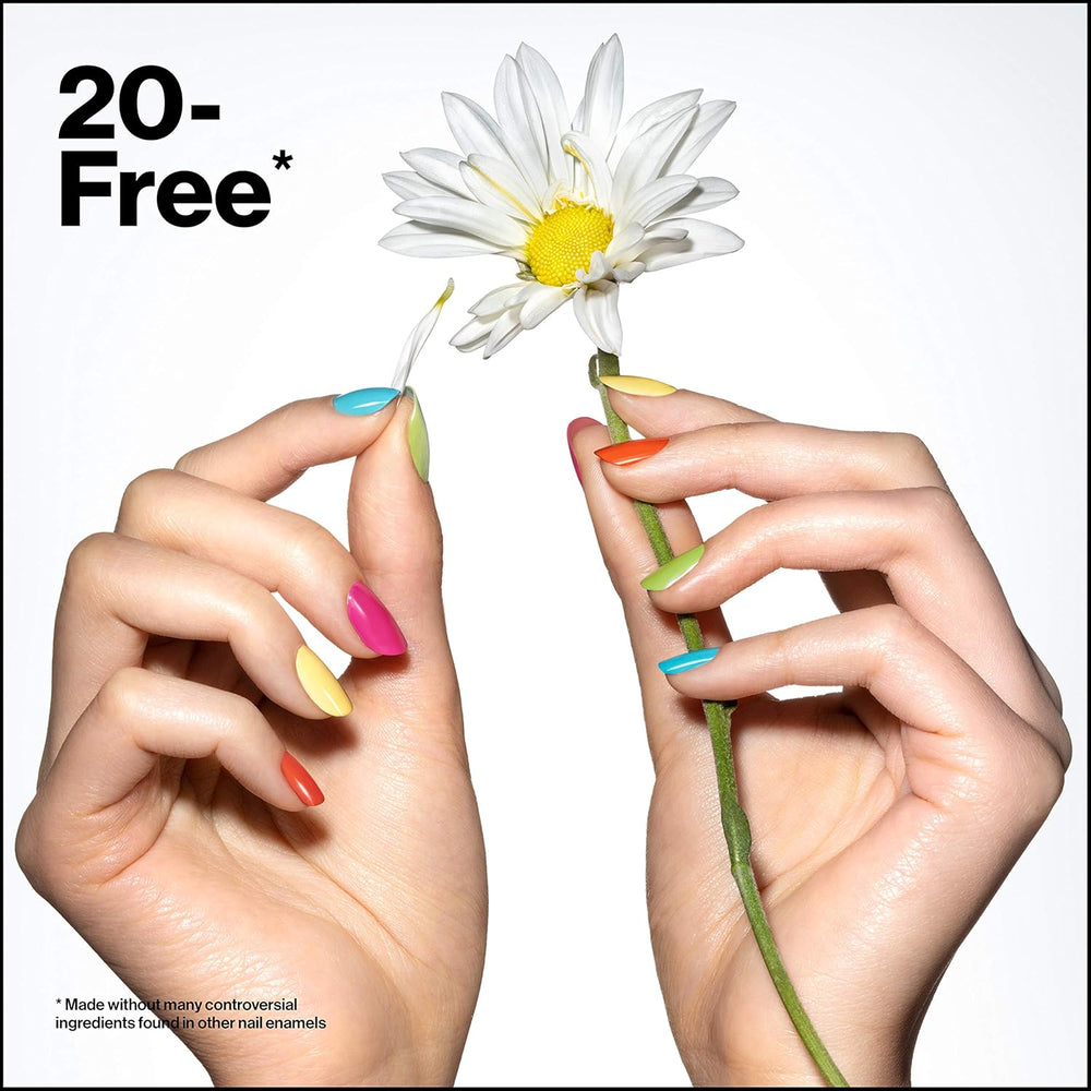 Revlon Ultra HD Snap neglelak, langtidsholdbar vegansk formel, hurtigtørrende og fuld dækning i ét lag, farve (8 ml), rød og sort (014), unisex