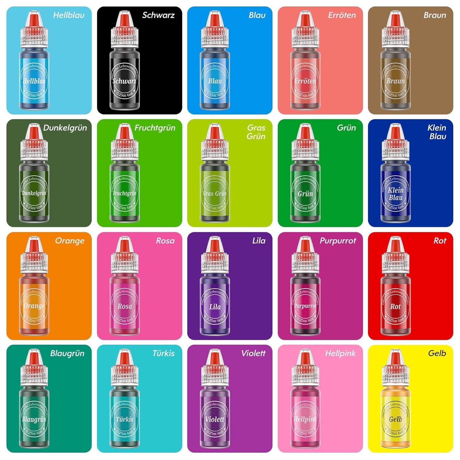 Fettlösliche Lebensmittelfarbe 20Er Set Lebensmittelfarbe Fettlöslich Für Osterschokolade Hohes Konzentrat Lebensmittelfarbe Ölbasis Für Kuchen Makronen Creme Donuts Fondant Naty Shop