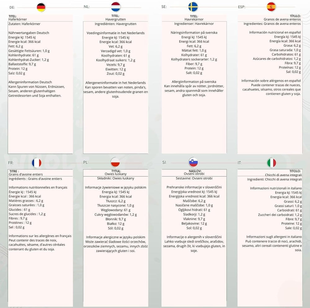 Havregryn Wholefood Jord 2 kg | Ikke-GMO | Naturlig | Rig på fibre