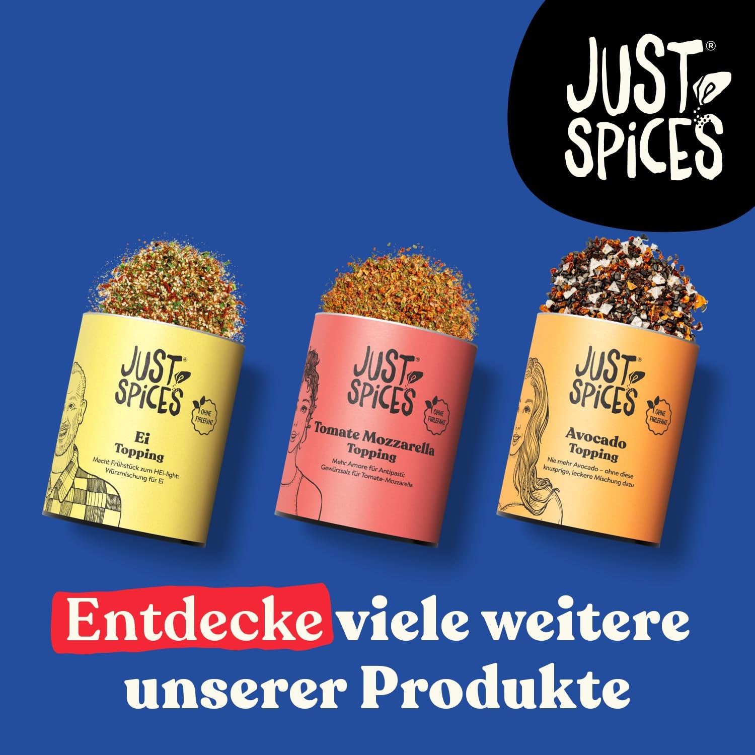 Just Spices Ei Topping I Streue Gesmack auf alle Ei-Speisen vom gekoten Ei bis Spiegelei I Gewürzdose, 55 g