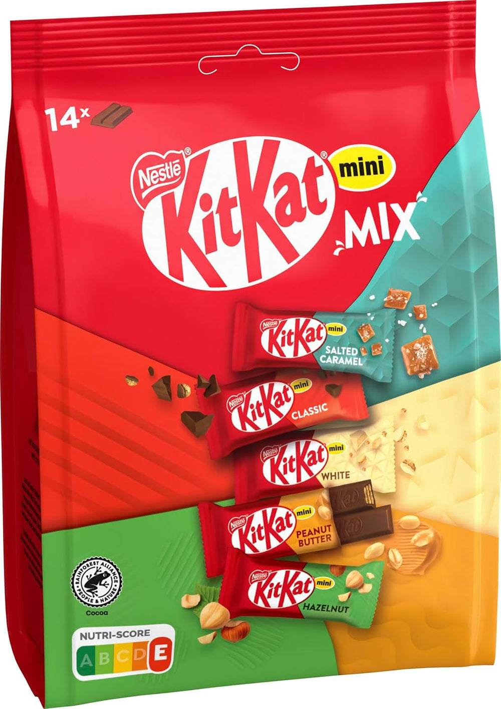 Nestlé Mini Mix KitKat chokoladebarer Fem lækre smagsvarianter 14 barer 1 pakke (1 pose x 197,4 g)