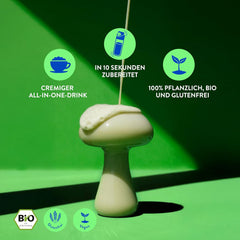 Blue Farm Bio Matcha Oat Latte auf Haferbasis ohne Zuckerzusatz - Mit dem Vitalpilz Lion's Mane - Vegansk - laktosefri og glutenfri (300 g, Matcha)