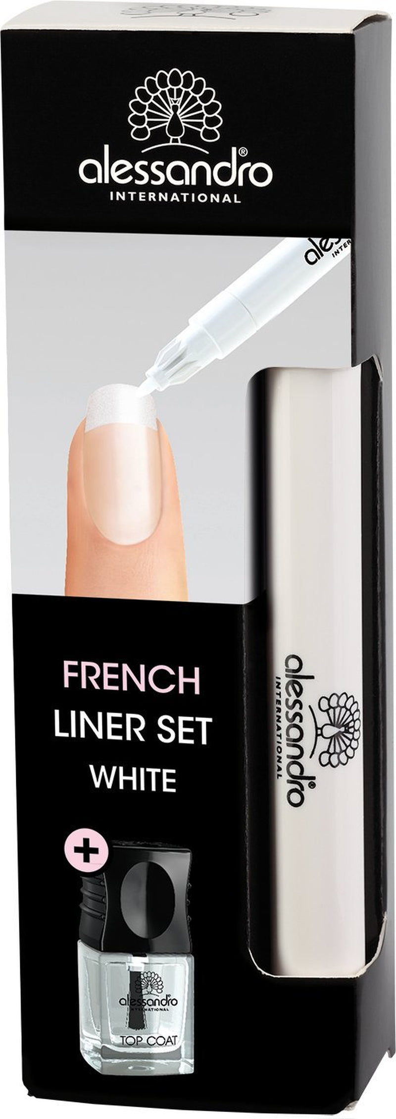 Eyeliner sæt French Liner alessandro Effect Polish, hvid, 1 pakke (3,2 ml + 5 ml)