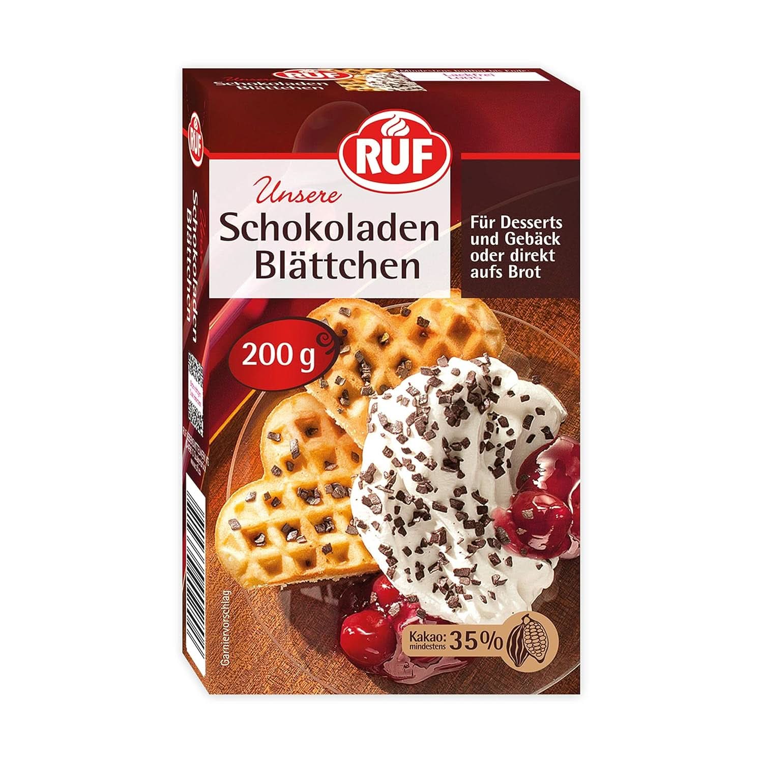 RUF, bucatele de ciocolată cu lapte, 200 grame Sprinkles Naty Shop Fulgi de ciocolată