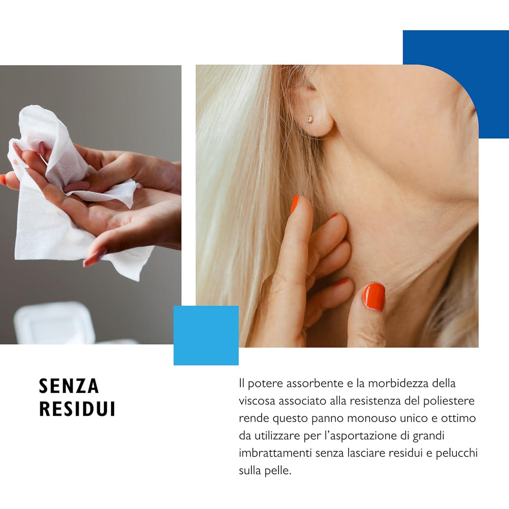 BIODERM Cellusoft - bløde, multifunktionelle engangsviskose og polyester vådservietter - multifunktionelle servietter til den delikate hygiejne af følsom og rød hud hos ældre og børn - 30 x 38 cm (50)