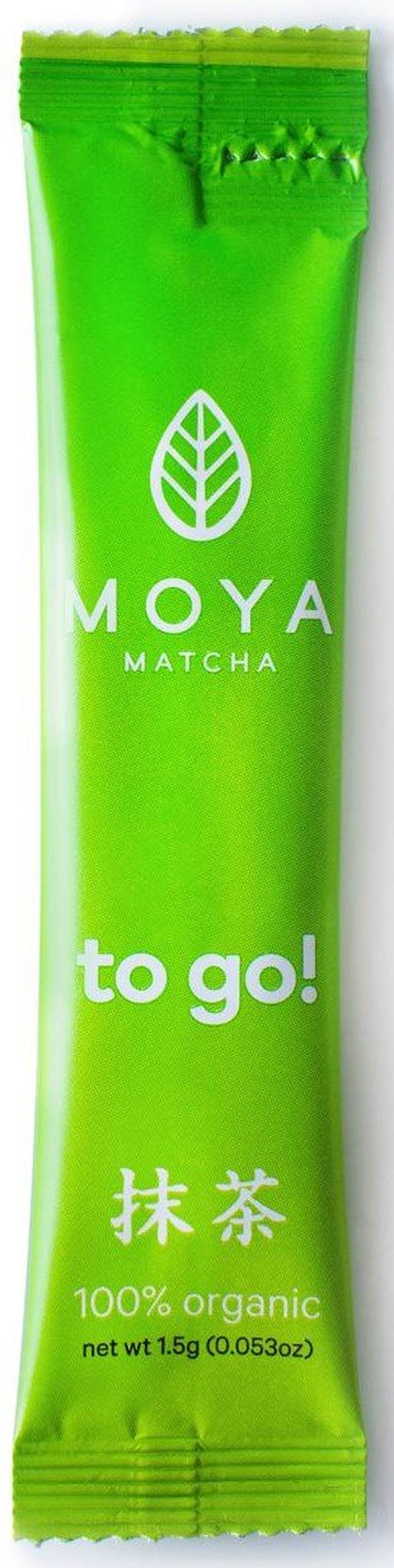 Moya Matcha to Go! Organic | Cutie cu 24 de pachete de 1,5 g | Matcha to Go! Ceai sau inclus cu un shaker de sticlă (24 bucăți x 1,5 g Matcha to Go Sticks)