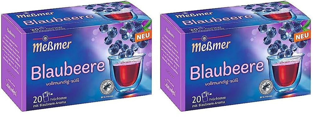 Meßmer Afine | 20 pliculețe de ceai | Fără gluten | Fără lactoză | Vegan (pachet cu 2)