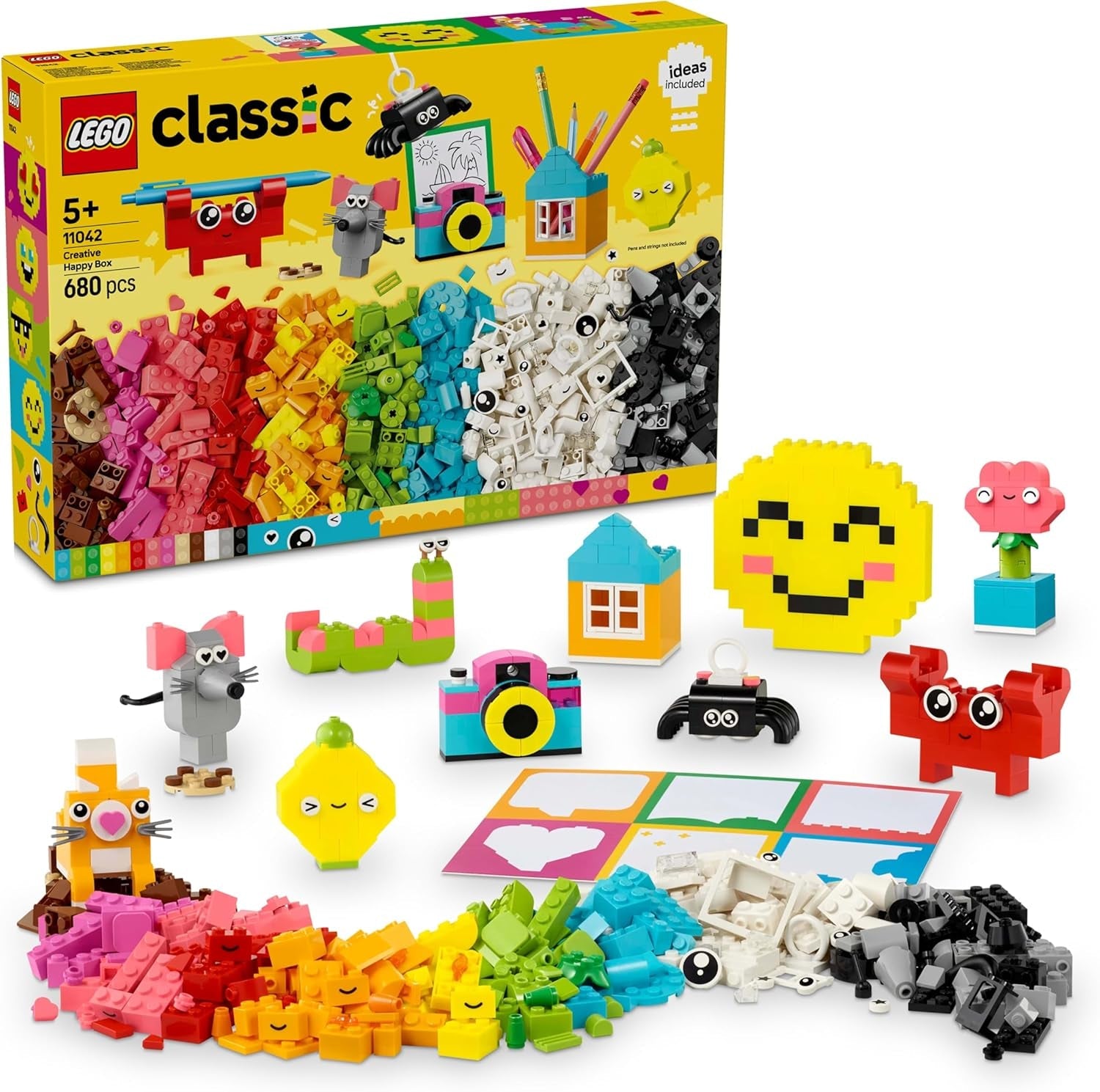 LEGO Classic Creative Fun Box, Farverige byggeklodser til fantasifuldt rollespil, Byggesæt til begyndere, Legetøj til piger og drenge fra 5 år, Genopbyggelige modeller 11042 Byggesæt Besuche den LEGO-Store Standardtitel