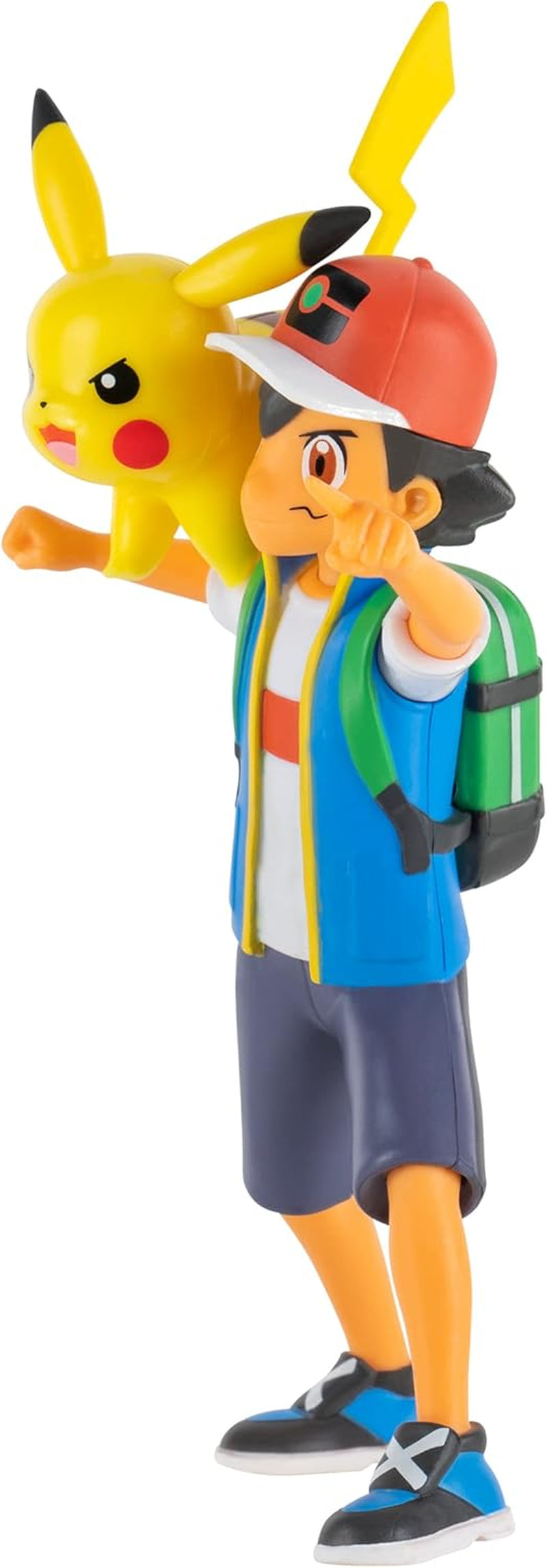 Pokémon PKW2473 - Battle Feature Figure - Ash & Pikachu, figuri mobile oficiale, 11,5 cm Ash și 5 cm Pikachu Action figures Naty Shop