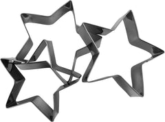 Zenker 42893 Cofetărie - 3 inele pentru fursecuri în formă de stea (3 dimensiuni)