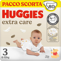 Huggies Extra Care bleer, str. 3 (6-10 kg), 2 pakker á 40 bleer
