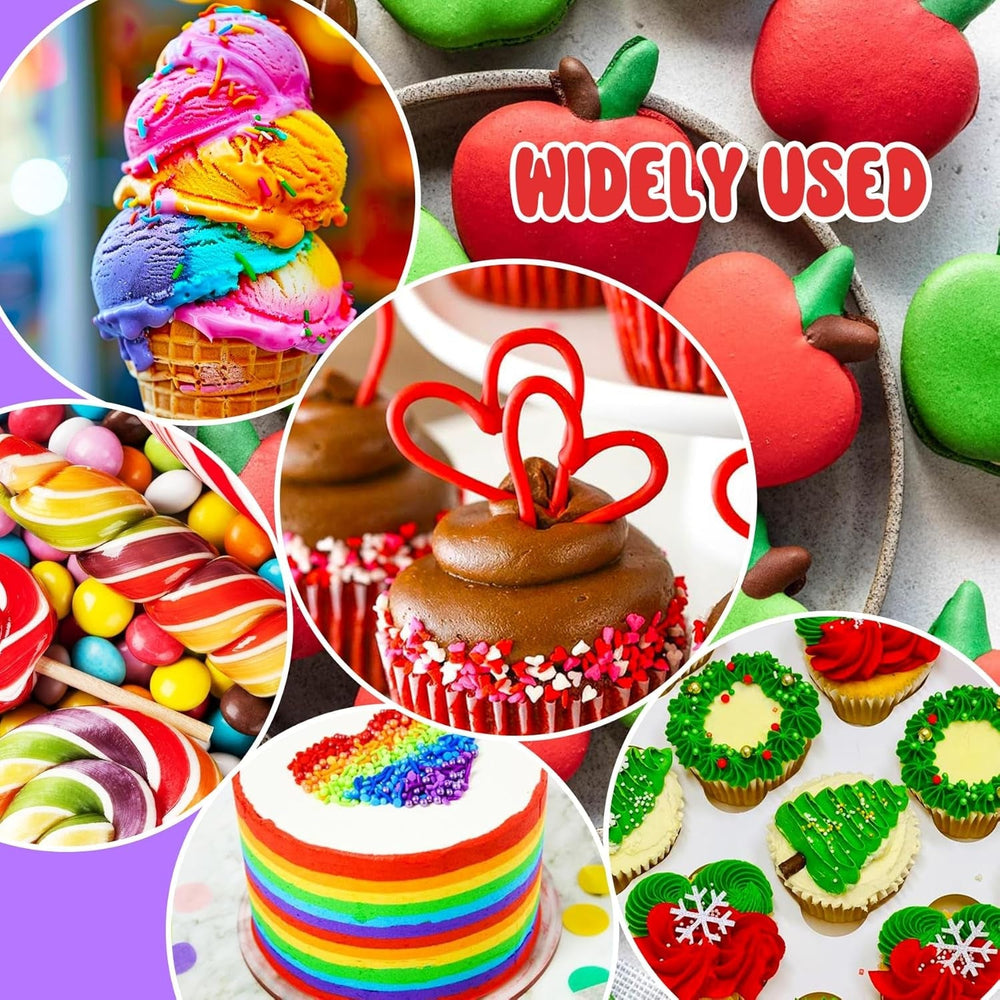 Colorant alimentar în gel - Coloranți alimentari în culorile curcubeului pentru prăjituri, copt, fursecuri, macaroane - Colorant alimentar concentrat fără zahăr pentru decorarea torturilor, băuturi, ouă de Paște, slime - 15 g fiecare