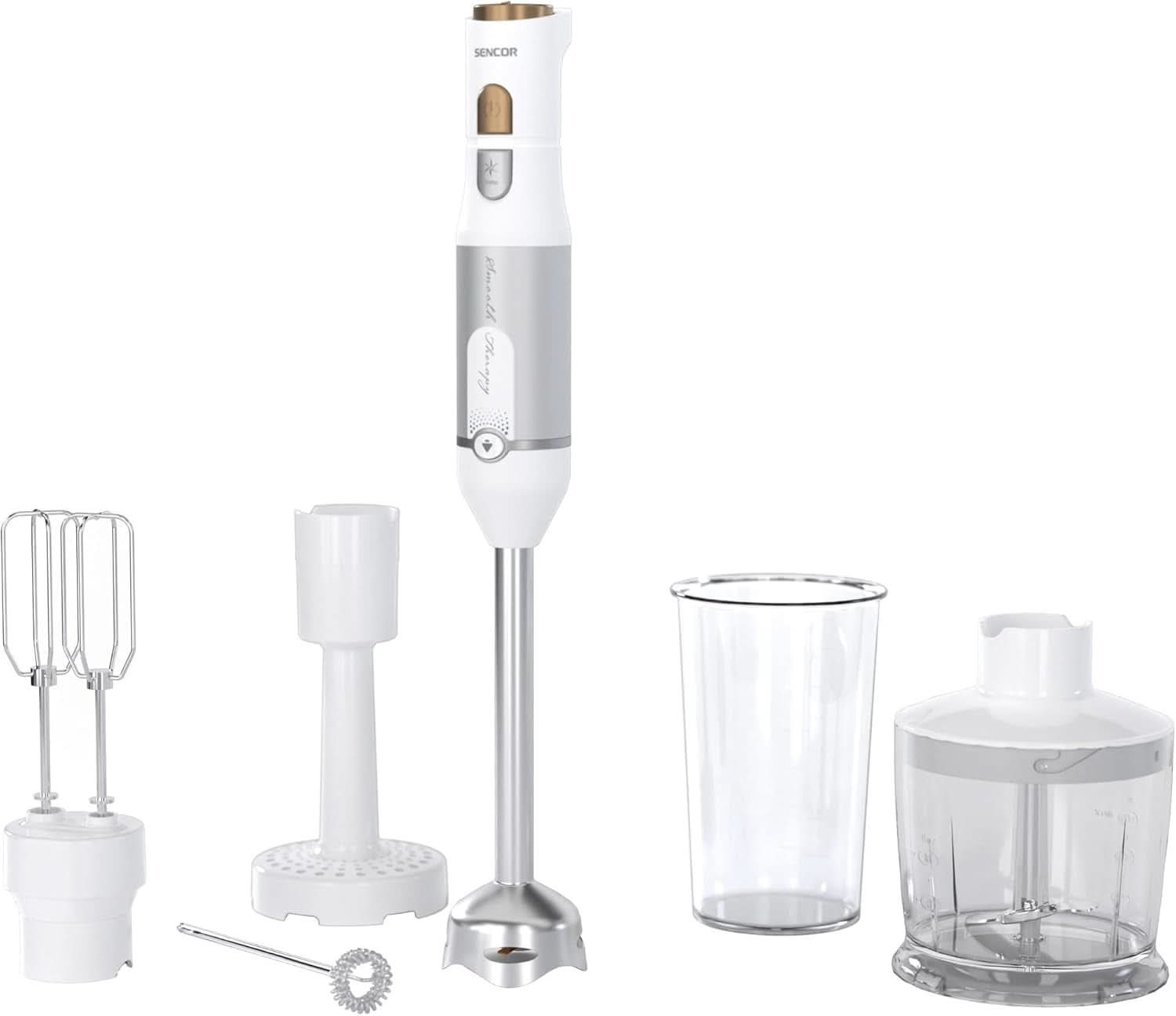 Sencor Multifunktionaler Standmixer, Ultra-Leistungsstark, 6 i 1, 1200 W, Mit Doppel-Schneebesen, Zerkleinerer & Mousseur, Kartoffelstampfer, Quadblade-Klingen Aus Titan, Stufenlose Bucatarie Naty Shop