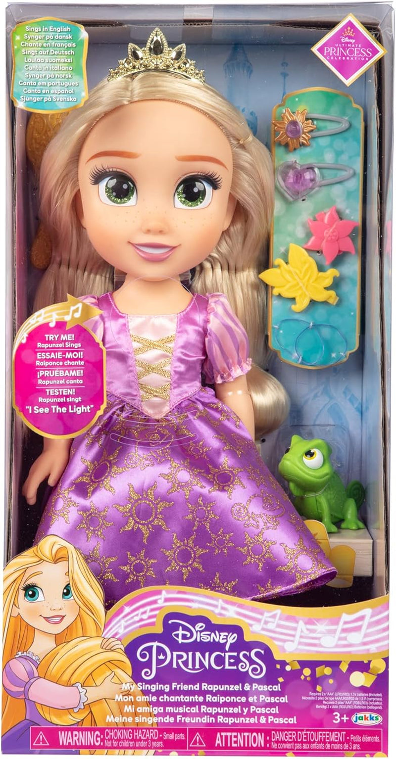 Disney Princess Singing Rapunzel Doll 35 Cm, Synger "I See the Light", Indeholder tilbehør for mere sjov, Perfekt til piger over 3 år, Purple Dolls Naty Shop