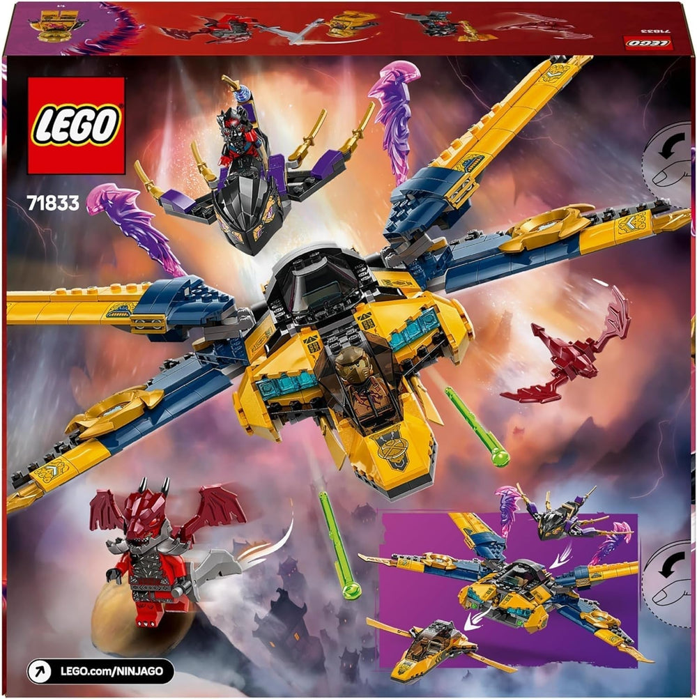 Ras og Arins LEGO NINJAGO Super Storm Flyer - Legetøj med drone, skydere, klinger og motorer - Inkl. 3 Ninja-rollespilsminifigurer - Byggesæt til drenge og piger fra 8 år 71833 Byggesæt Besuche den LEGO-Store