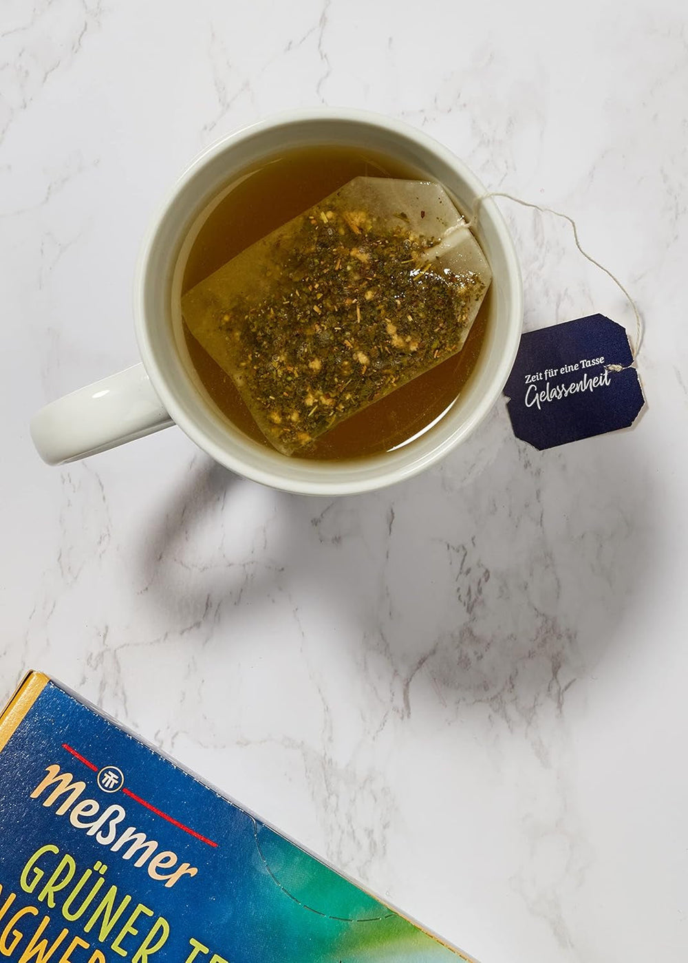 Ceai verde Meßmer cu ghimbir și miere | 25 pliculețe de ceai | Vegan | Fără gluten | Fără lactoză