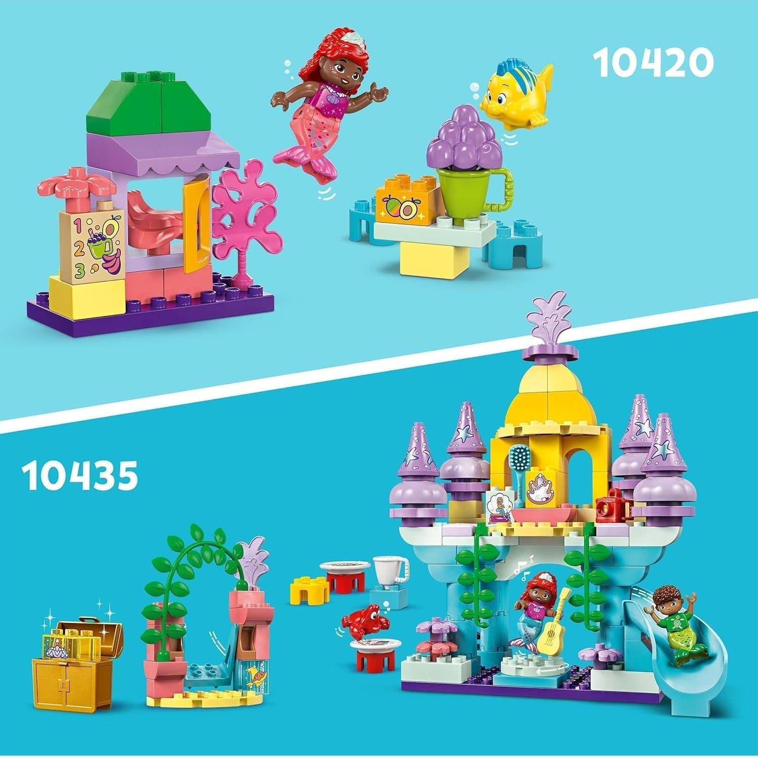 LEGO DUPLO | Disney Ariels magiske undervandspalads, pædagogisk legetøj til havfruen Ariel, undervandsslot for børn over 2 år 10435 Byggesæt Besuche den LEGO-Store