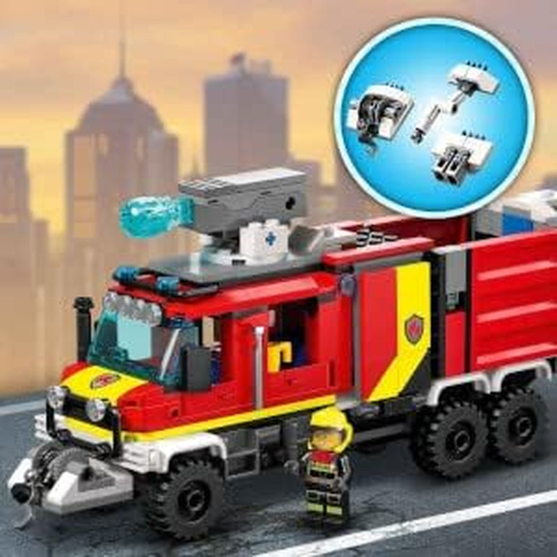 LEGO 60374 City Brandvæsen Kommandokøretøj Moderne Brandbil Legetøj med Brandslukningsdroner Figurer til børn Byggesæt Besuche den LEGO-Store