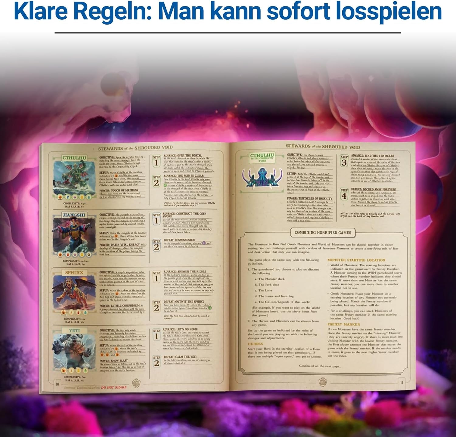 Ravensburger 22892 - Horrified: Lumea Monștrilor - Joc de societate cooperativ și captivant pentru vârste de 10 ani și peste, pentru seri de jocuri cu prietenii sau familia, pentru 1-5 fani Horrified