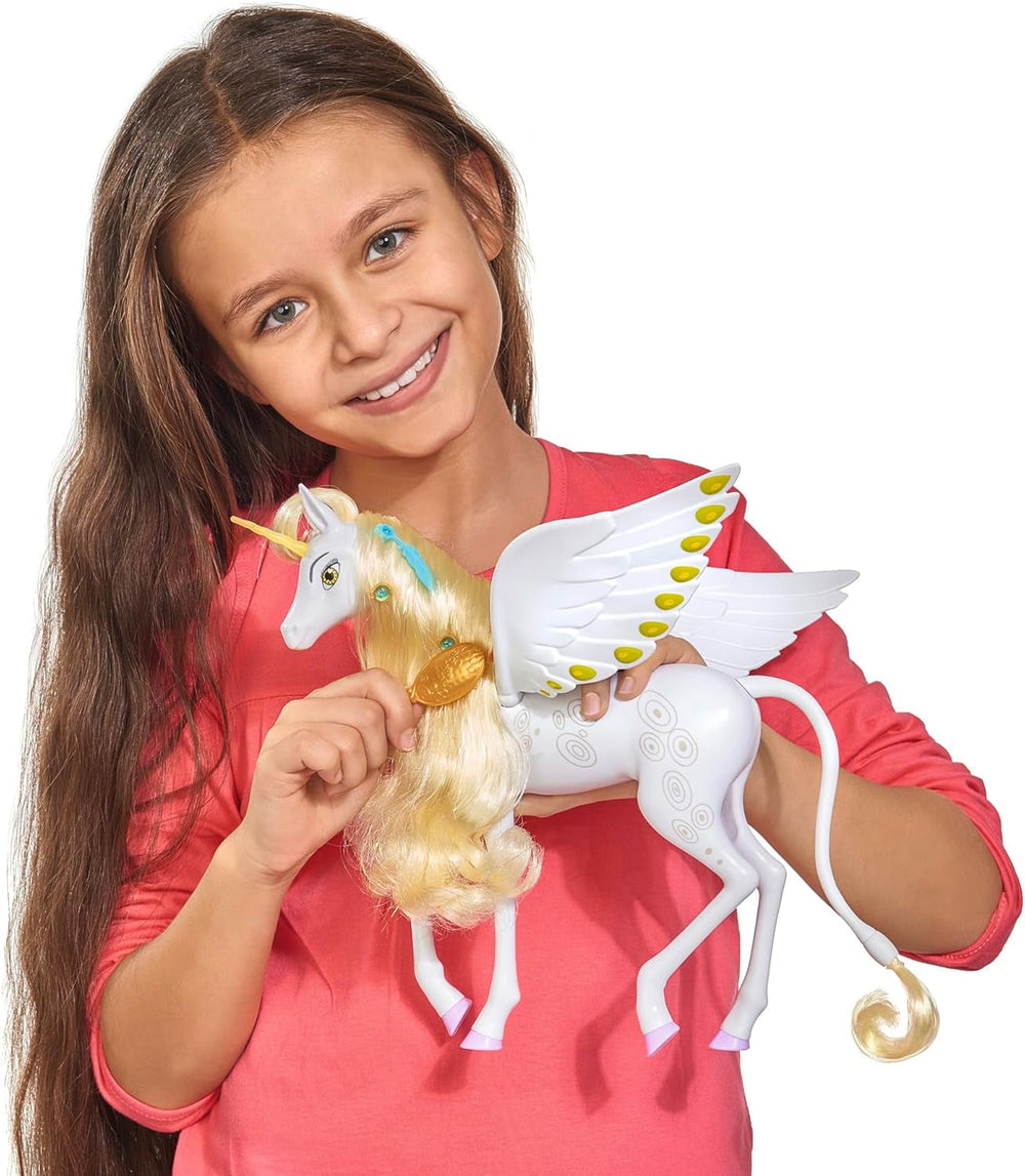 Simba 109480093 - Mia and Me Unicorn Onchao, Med bevægelige vinger, hårspænder, stylingbørste, legehest, pony, Centopia, fra 3 år, pink Naty Shop Dolls