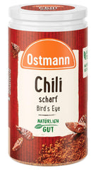 Ostmann Gewürze - Chilisarf Bird's Eye | Féurige Scharfe für Fleischgerichte und Eintöpfe | 35 g i Der Streudose