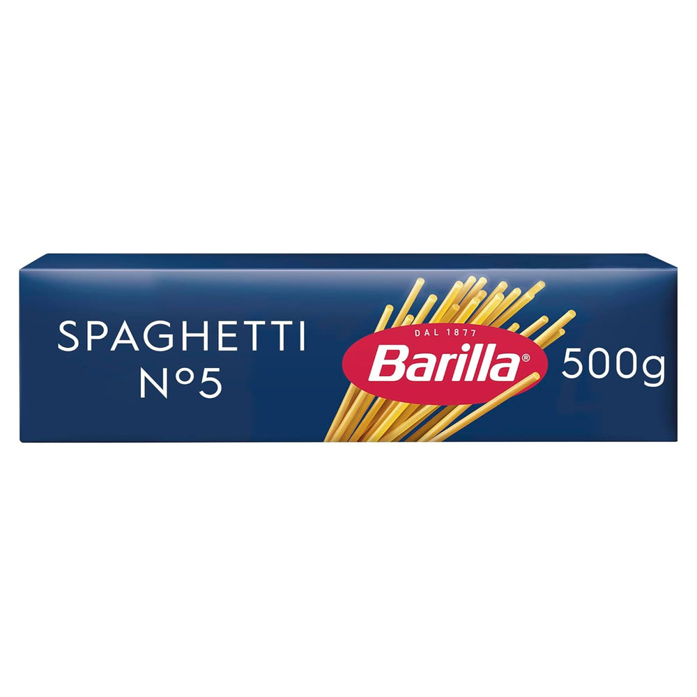 Barilla Pasta Klassische Spaghetti n.5 fra højkvalitets Hartweizen immer al dente, (1 x 500 g), geschmacklos