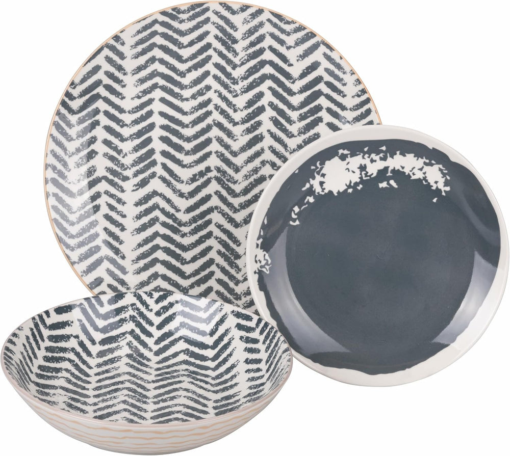 Soho 18-teiliges Geschirrset aus Porzellan, 6 verschiedene Sitzplätze